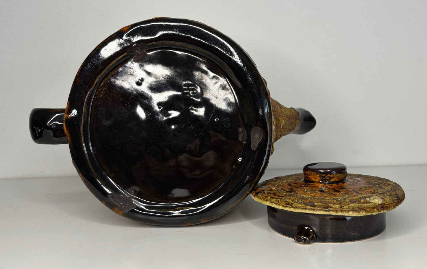 Laurentian Pottery Fat Lava Coffee Tea Pot
