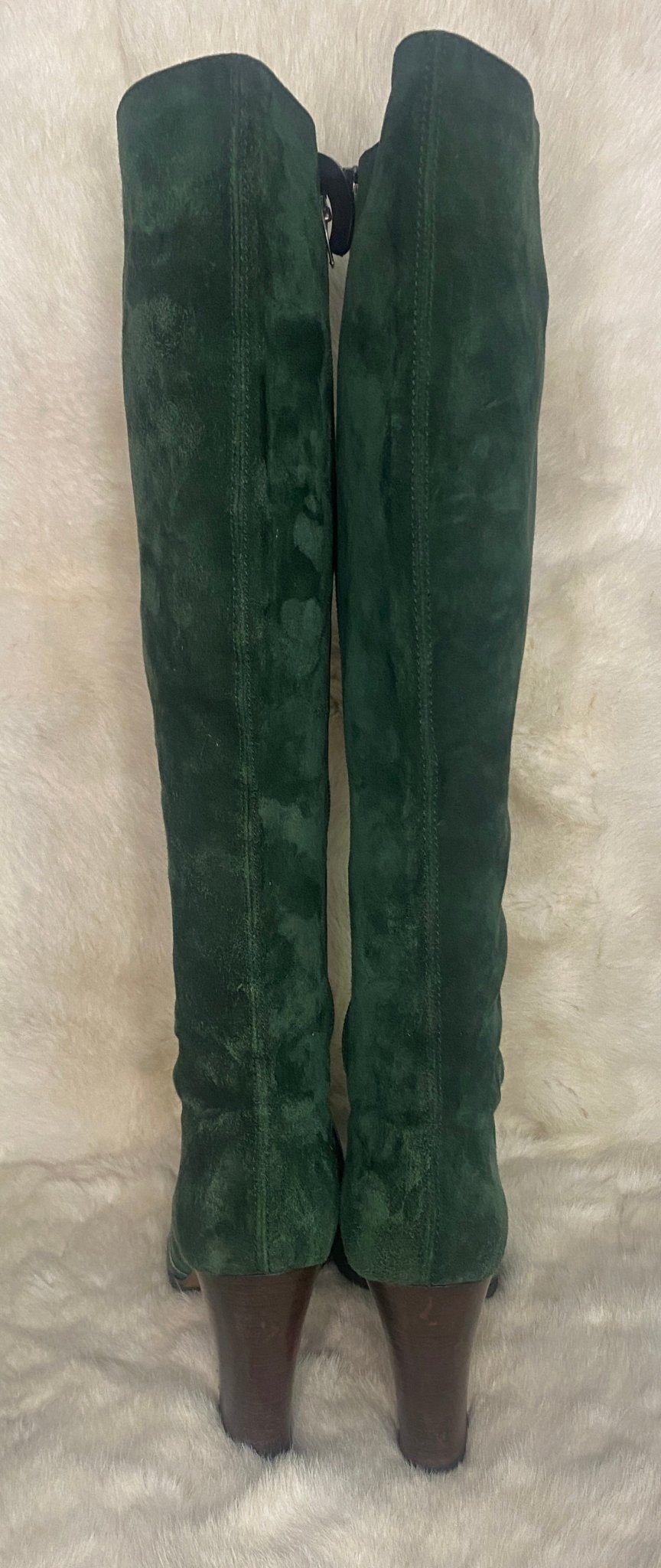Lazio Amalfi Rangoon Green Suede Women’s Designer Knee High Boots