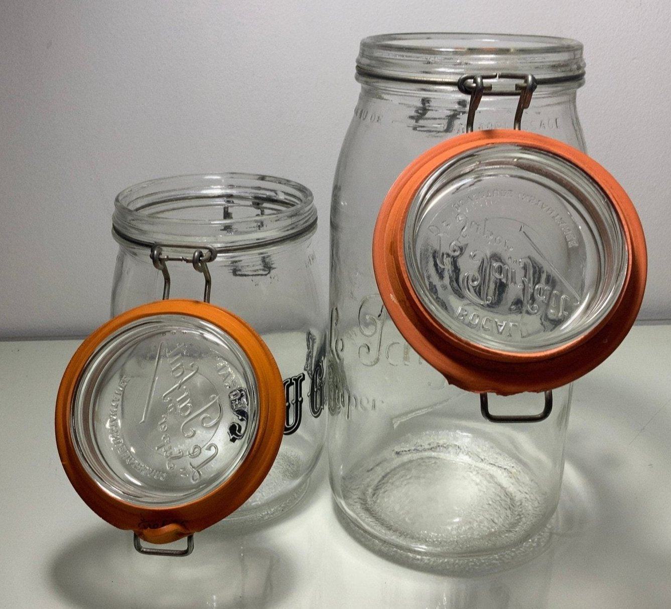 Le Parfait Glass Flour and Sugar Canisters Jars Containers Set