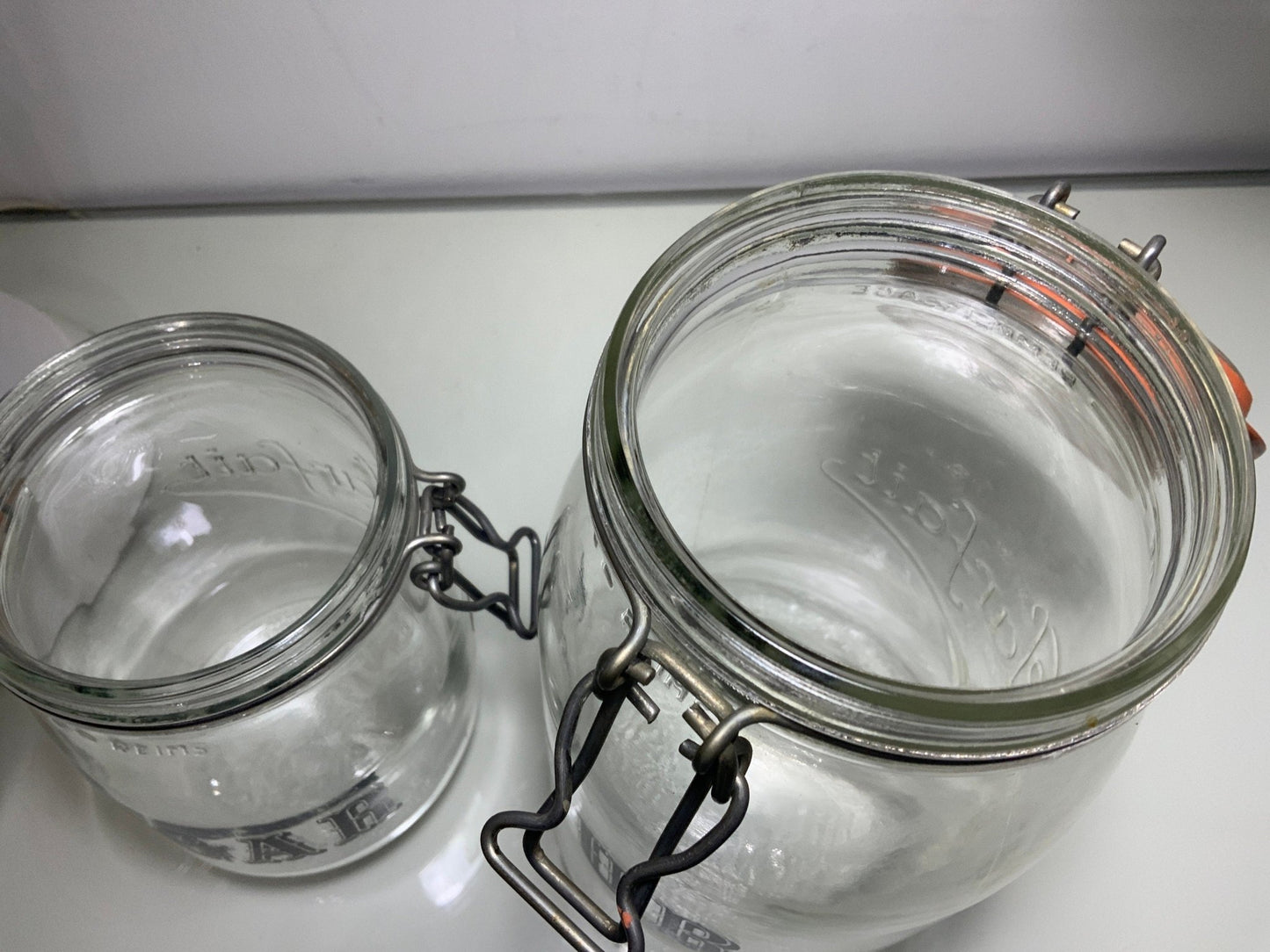 Le Parfait Glass Flour and Sugar Canisters Jars Containers Set