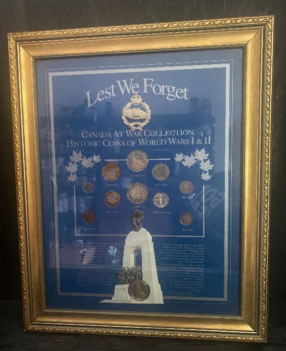 Lest We Forget Canada at War World War Coin Collection Framed Matted