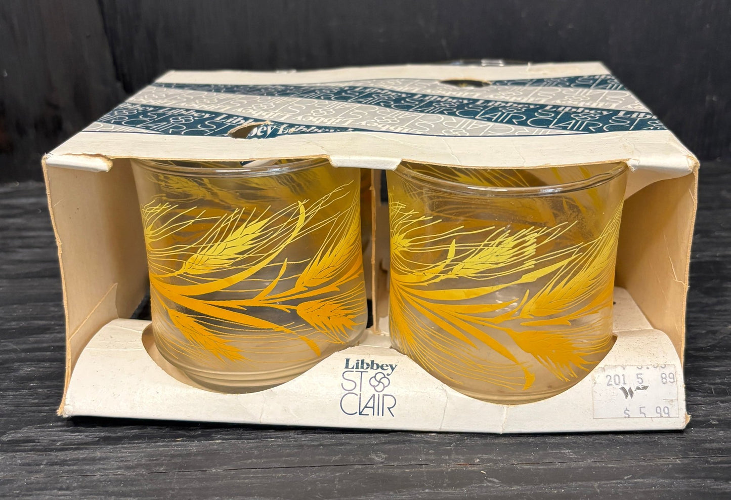 Libbey Golden Wheat Glasses New Old Stock
