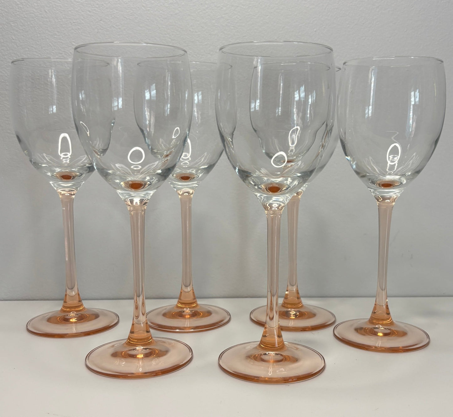 Liminarc France Pink Rose Stem Wine Glass Set