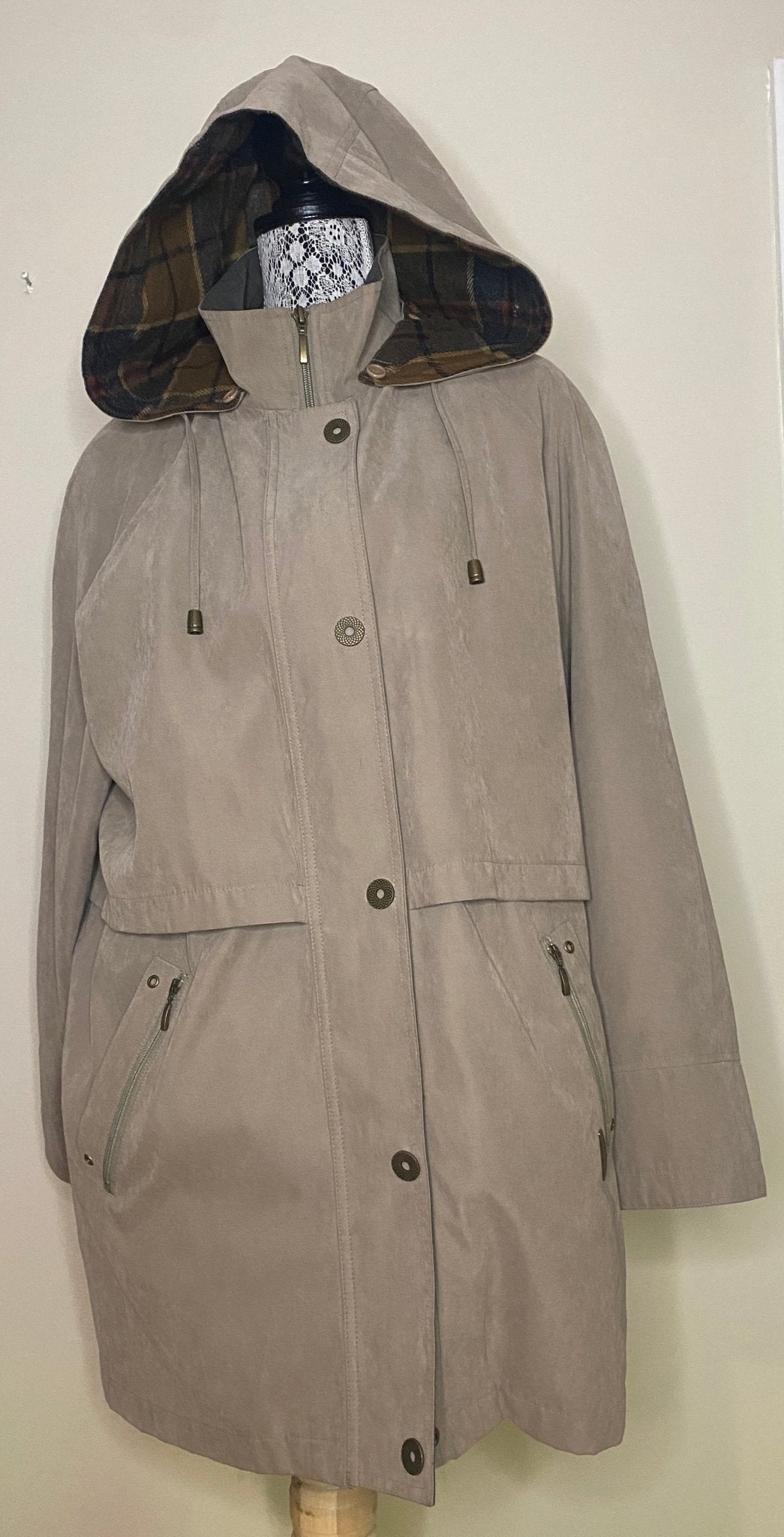 Liz Claiborne Soft Shell Lined Hooded Tan Women’s Coat