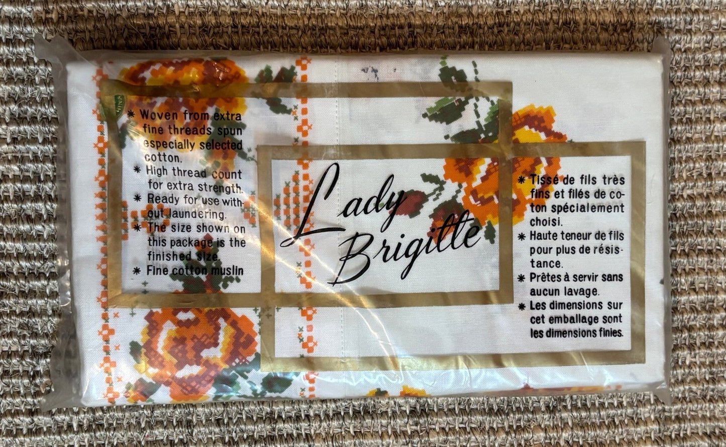 Orange Flower Cotton Queen Pillowcases
