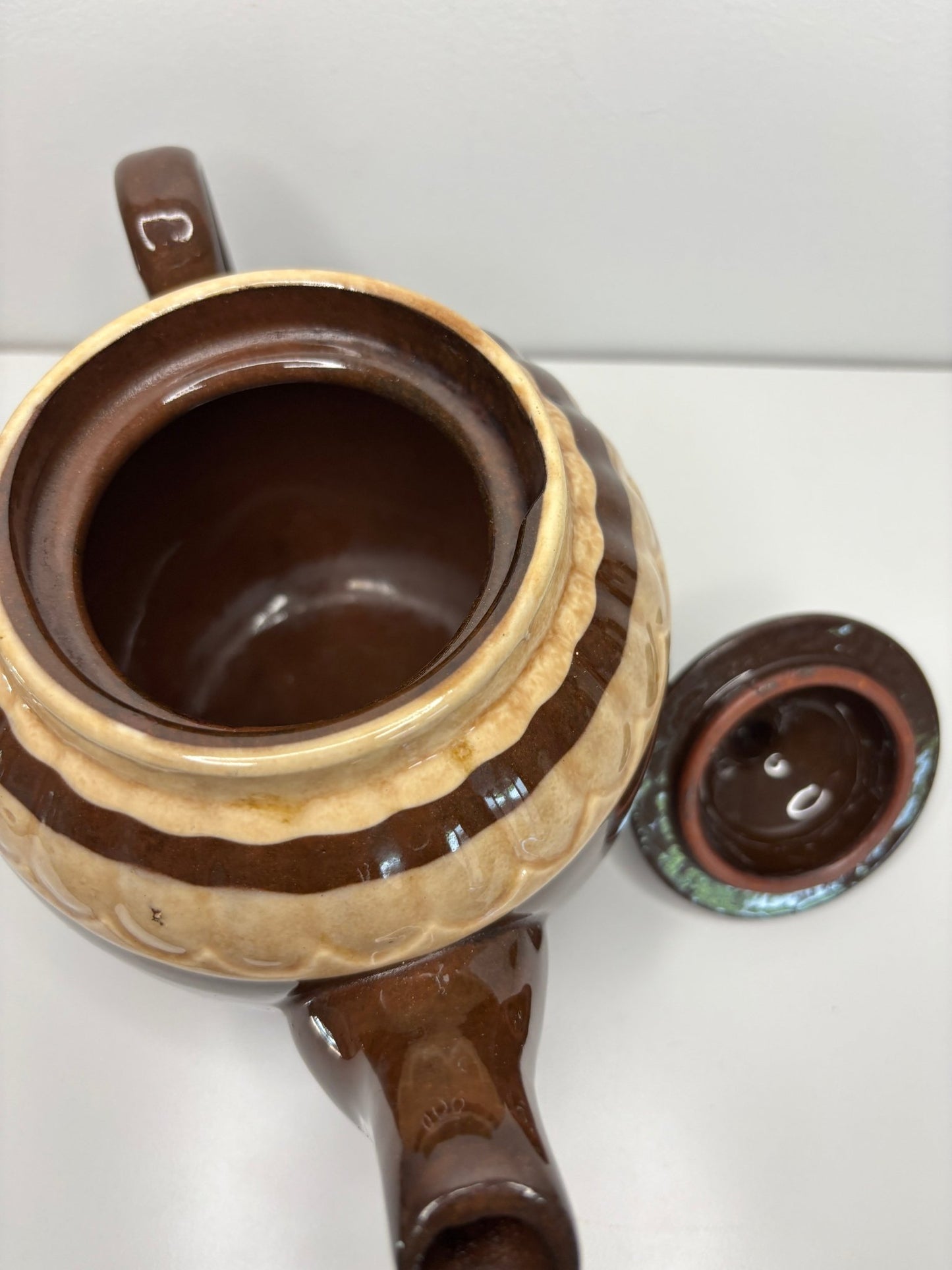 Made in England Brown and Beige Tea Pot