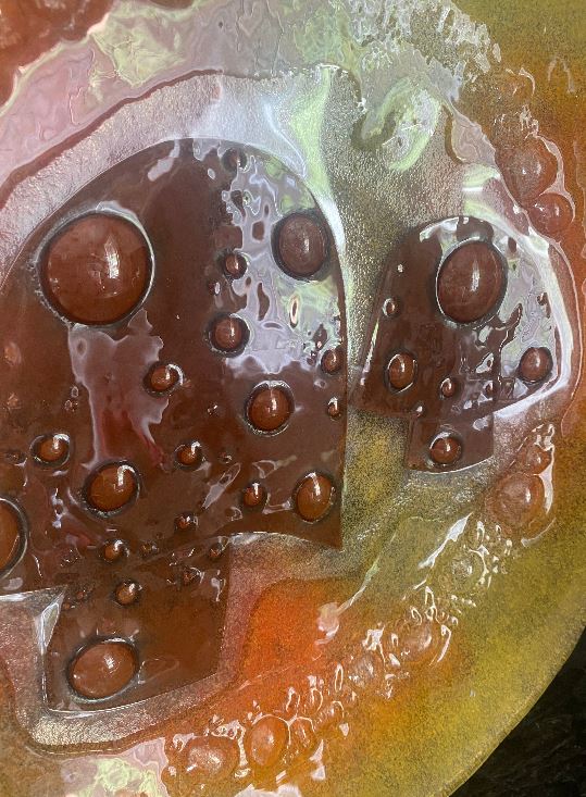 Marion Emery Large Mushroom Fused Glass Serving Plate