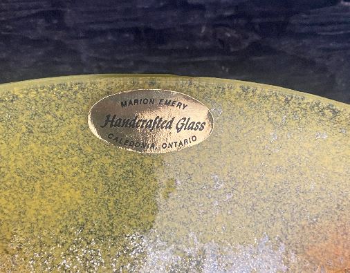 Marion Emery Large Mushroom Fused Glass Serving Plate