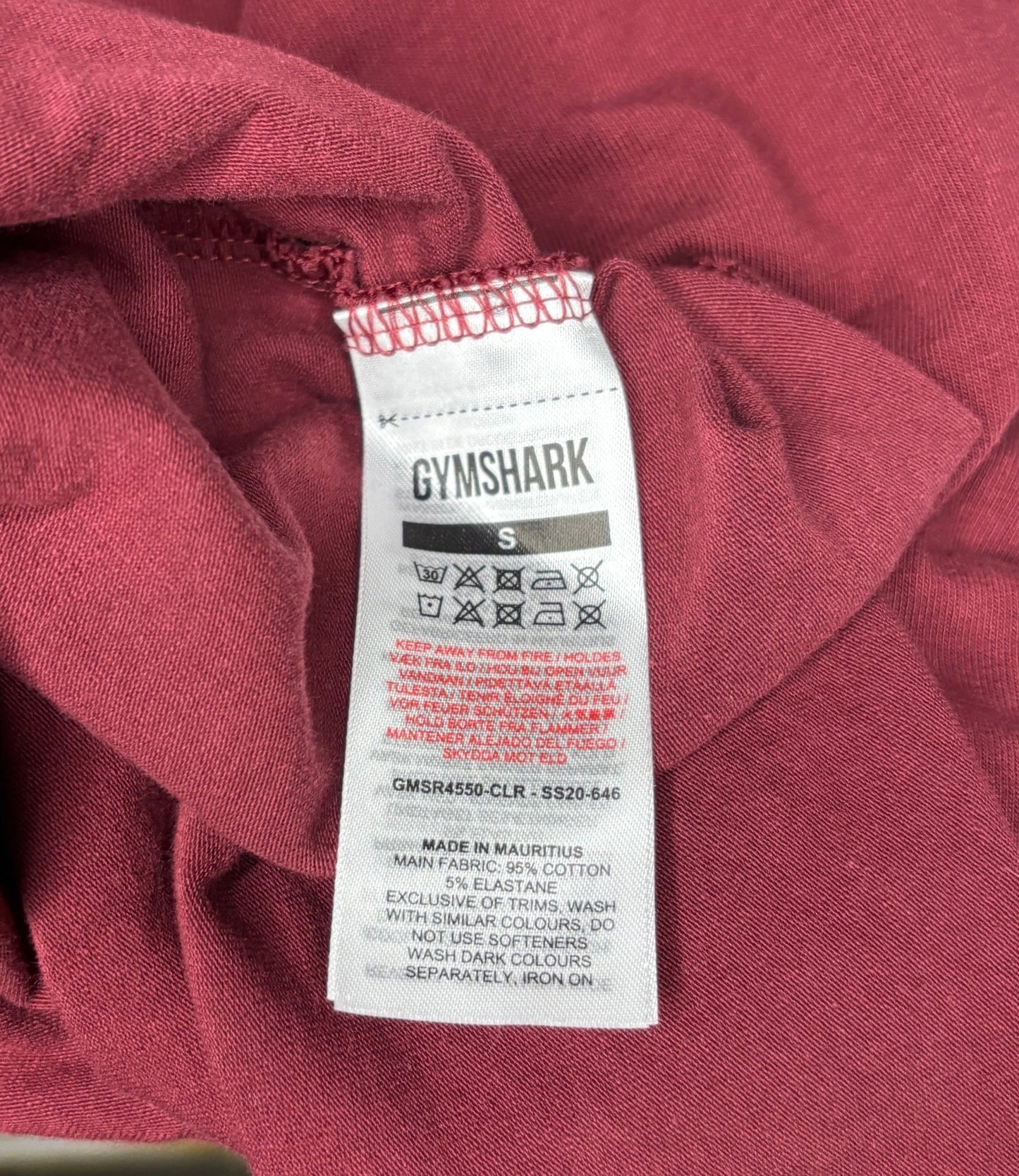 Maroon Gymshark Tank Top Muscle Shirt Adult Small