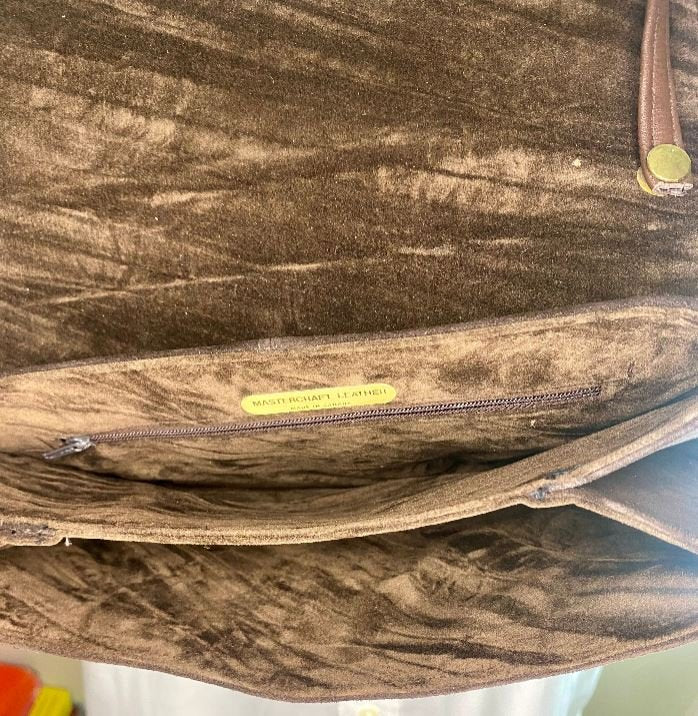 Mastercraft Leather Canada Brown Suede Convertible Shoulder Purse