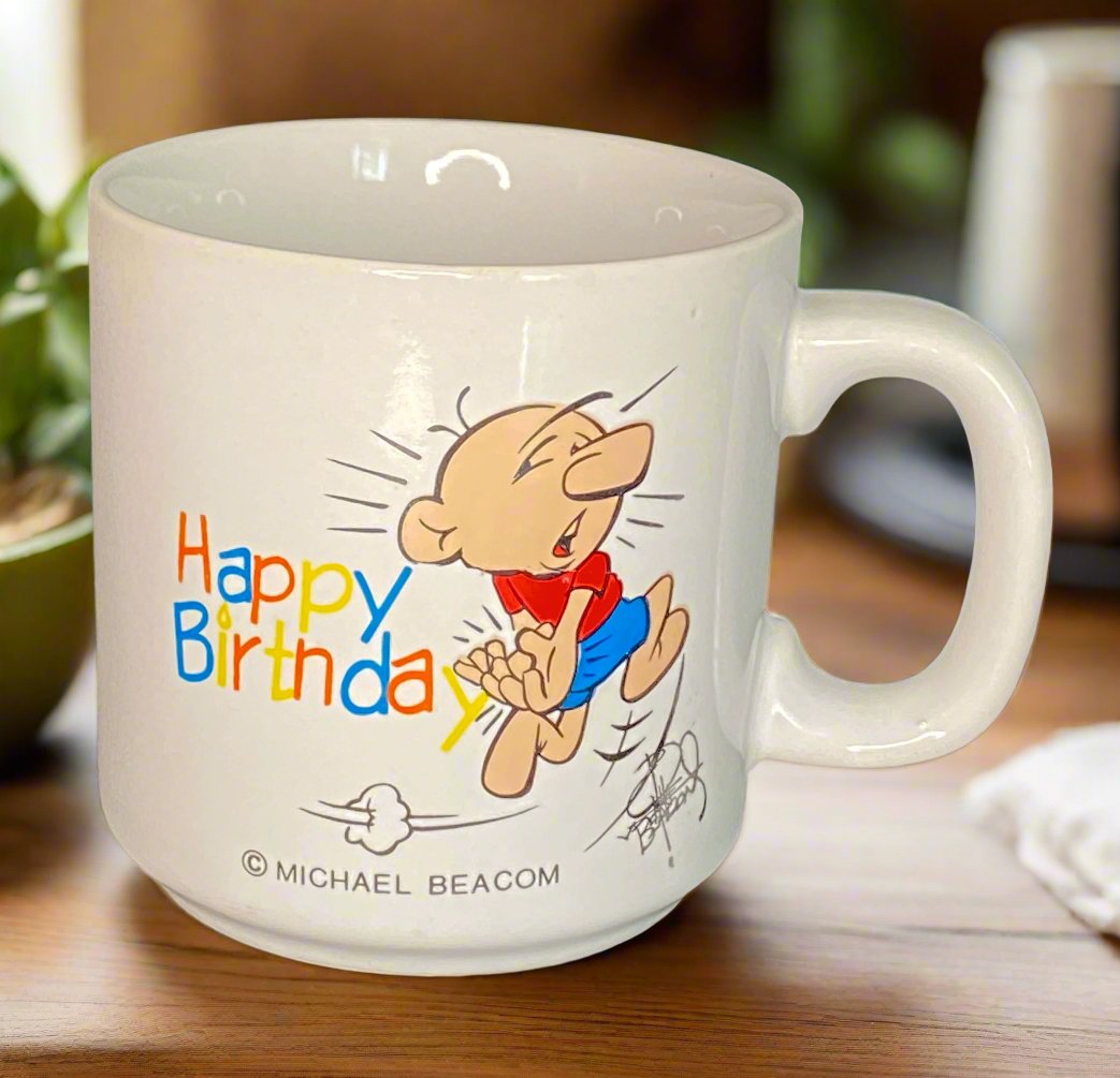Michael Beacom Vintage Happy Birthday Mug