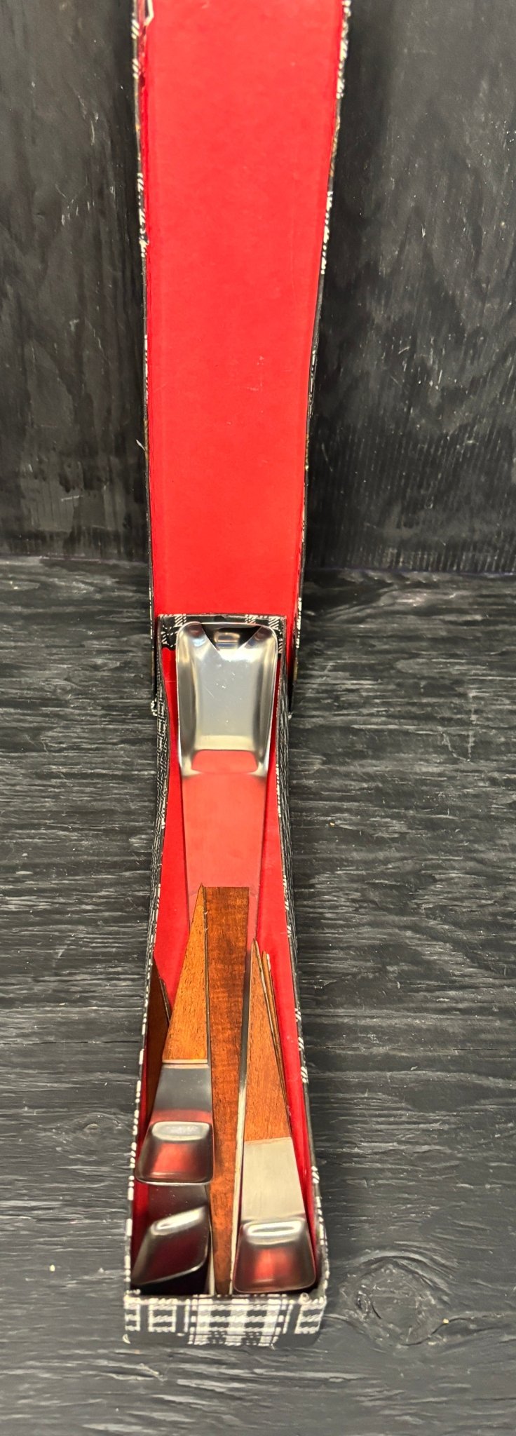 Mid Century Vintage Teak Metal Salad Serving Set