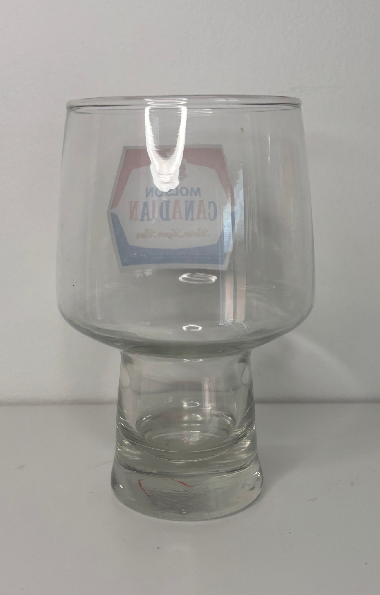 Molson Canadian Short Pilsner Beer Glass with Molson Canadian logo