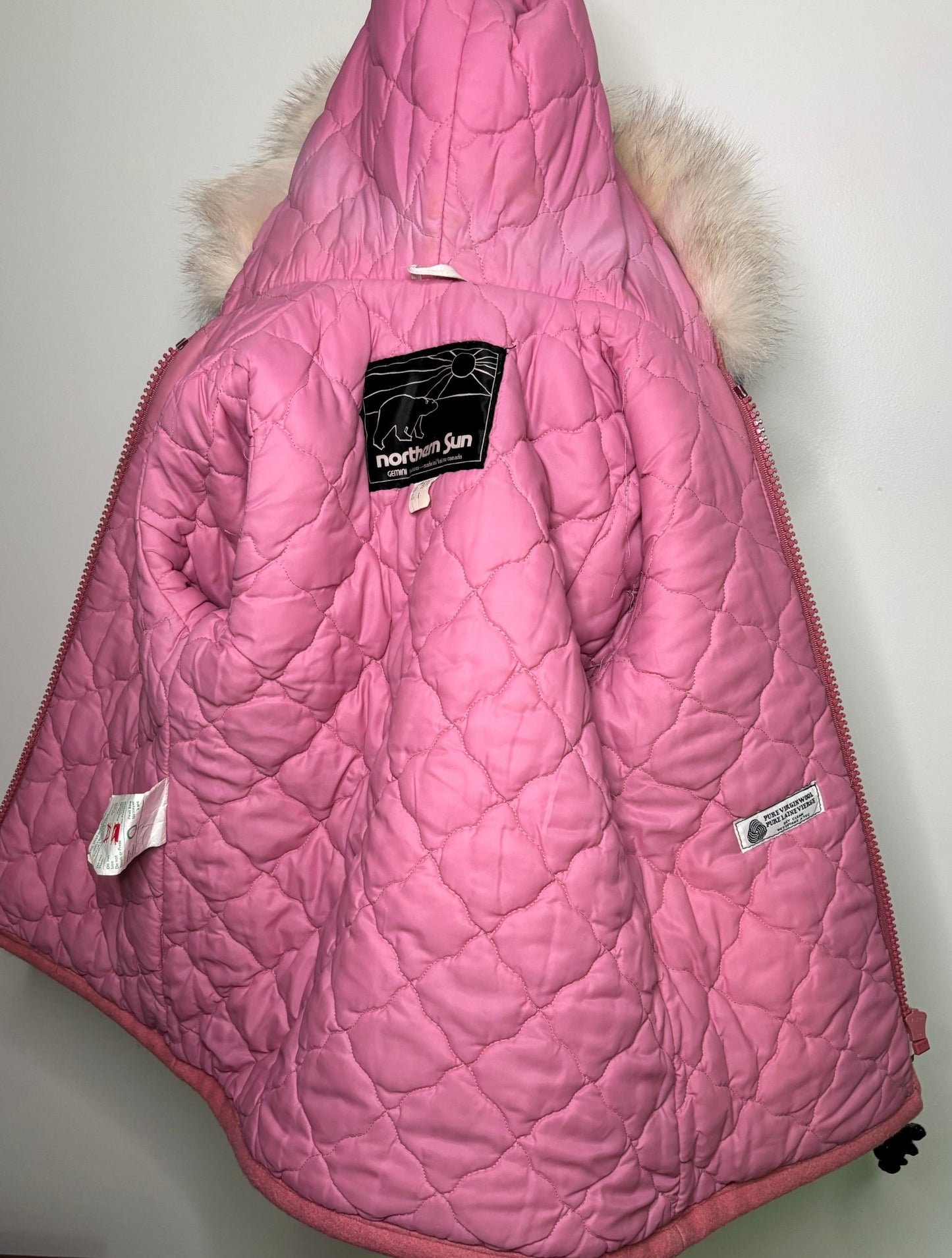 Northern Sun Indigenous Inspired Girls Pink Wool Coat Size 6