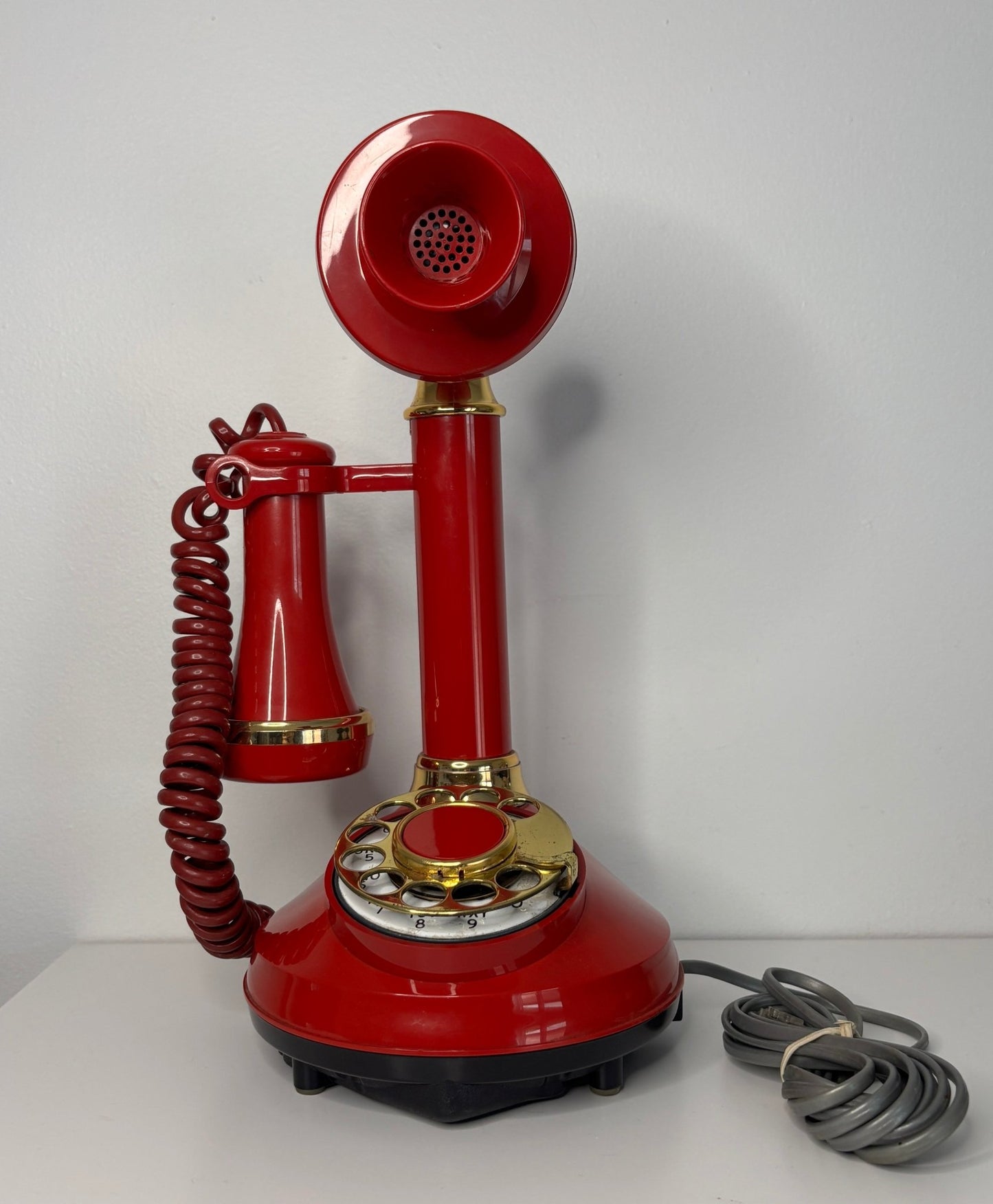 Northern Telecom Vintage Red Candlestick Telephone