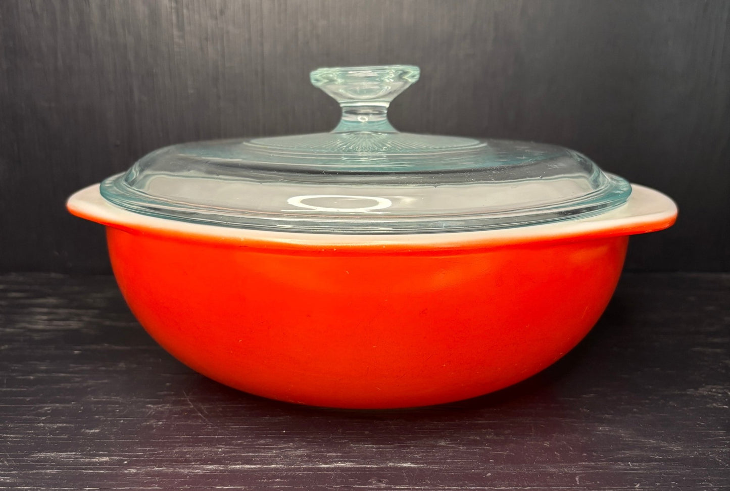 Orange Pyrex 2 Quart Round Casserole Dish With Lid