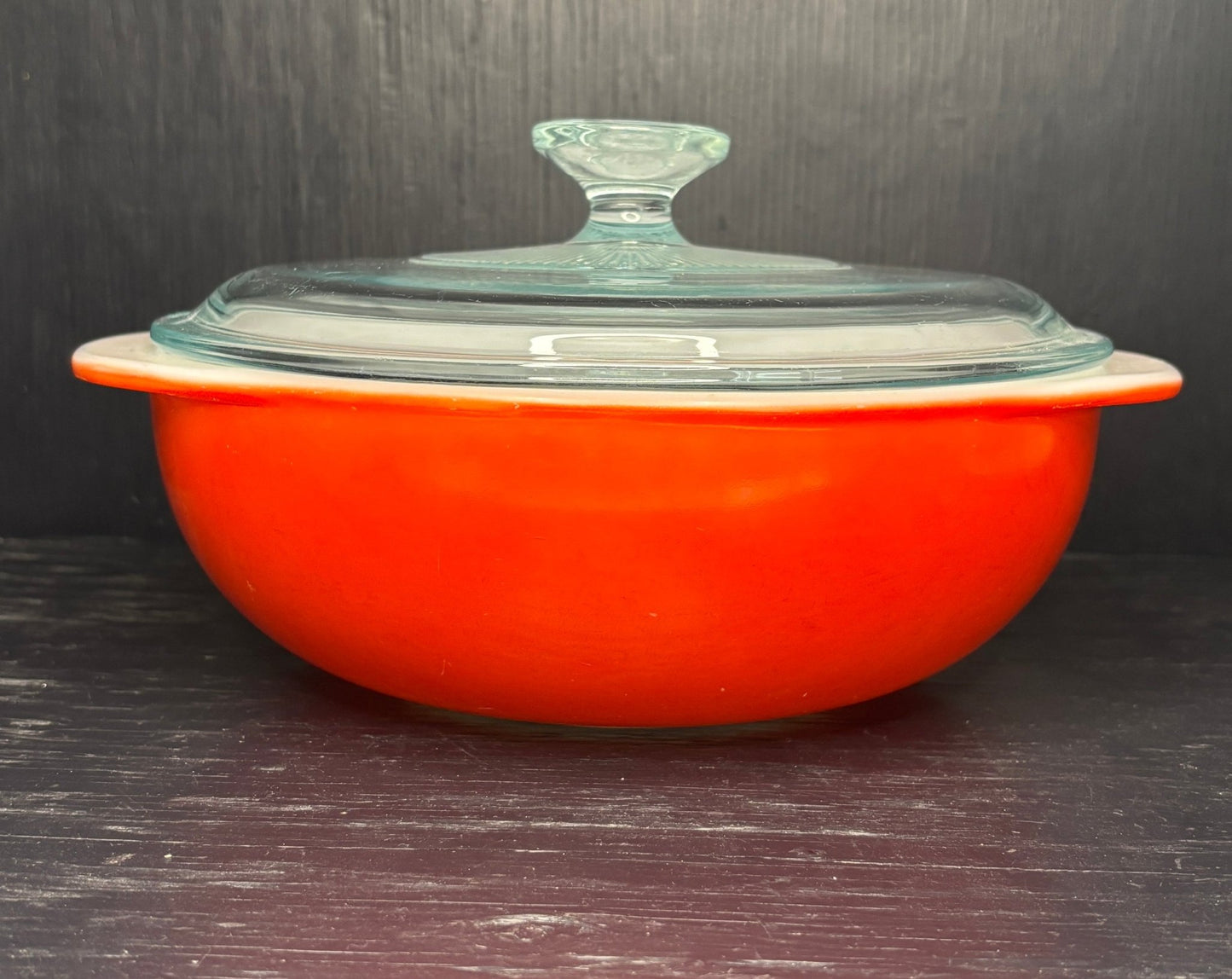 Orange Pyrex Round Casserole Dish