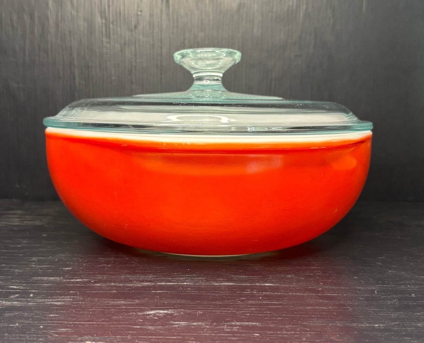 Orange Pyrex Round Casserole Dish With Lid