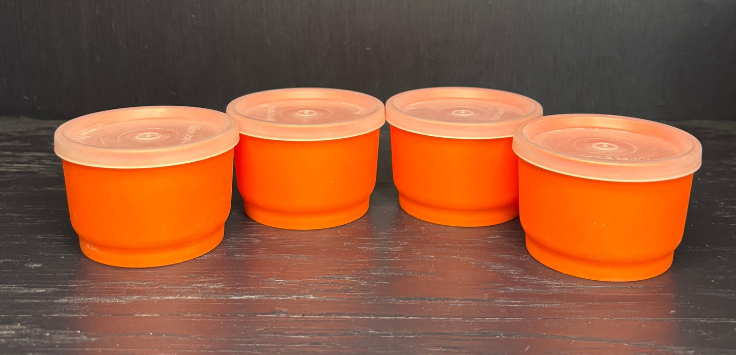 Orange Tupperware Snack Cups Set of 4