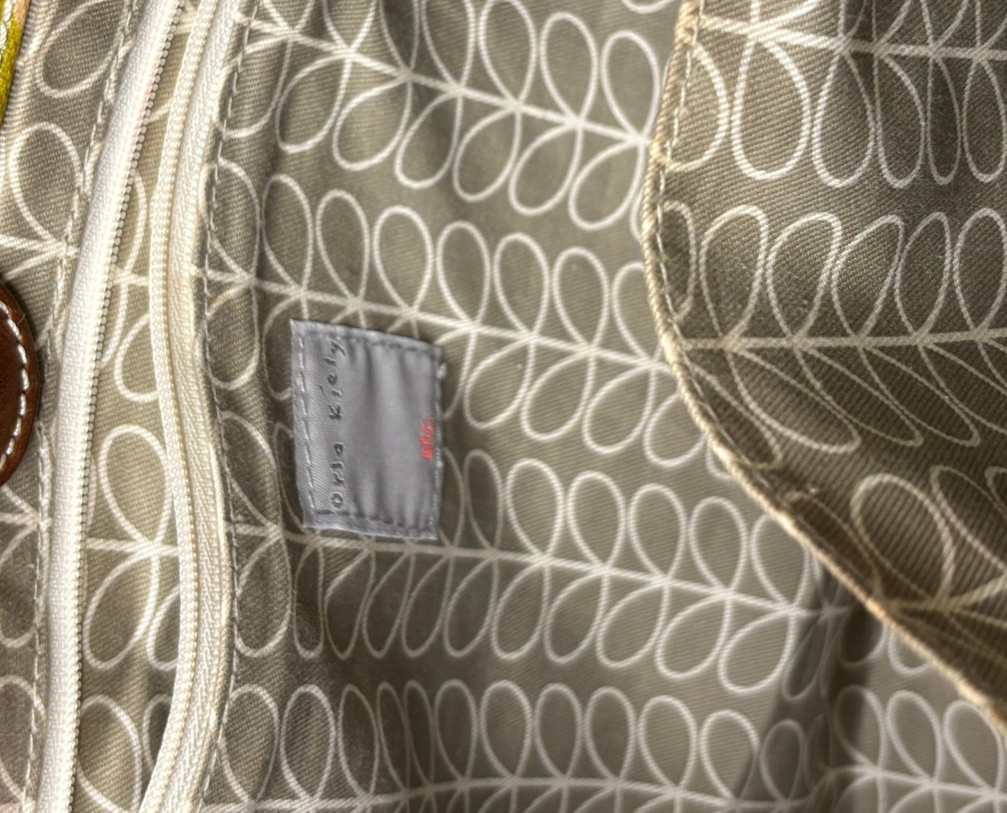 Orla Kiely Large Stem Print Green Shoulder Bag Purse