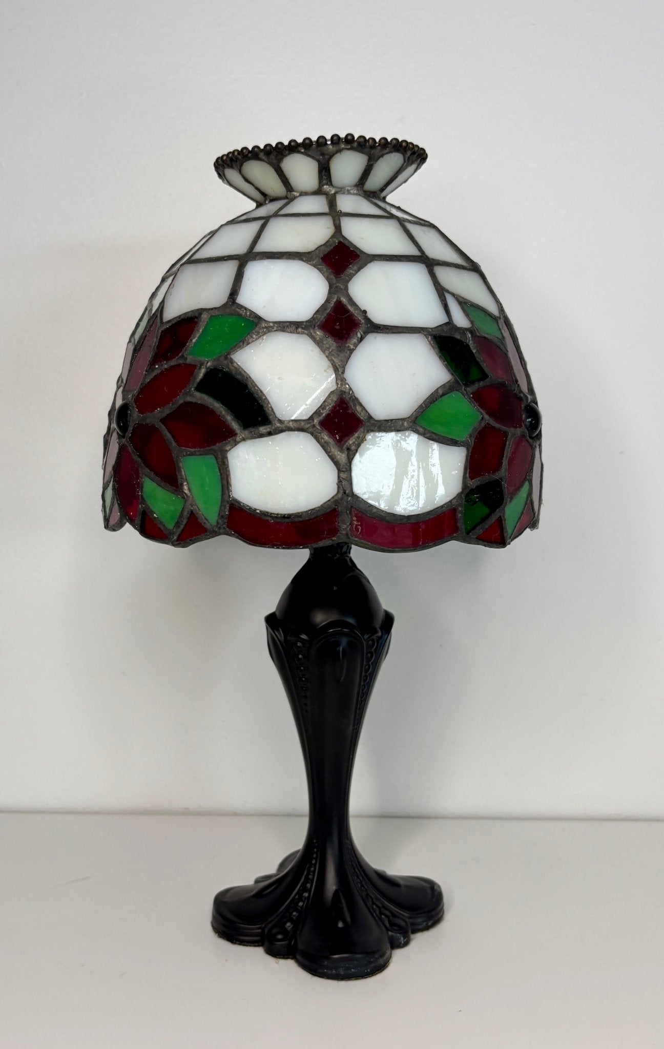 Partylite Poinsettia Stained Glass Votive Candle Holder