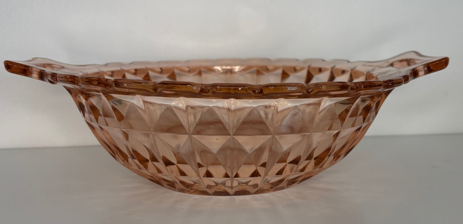 Pink Jeannette Windsor Depression Glass Serving Bowl