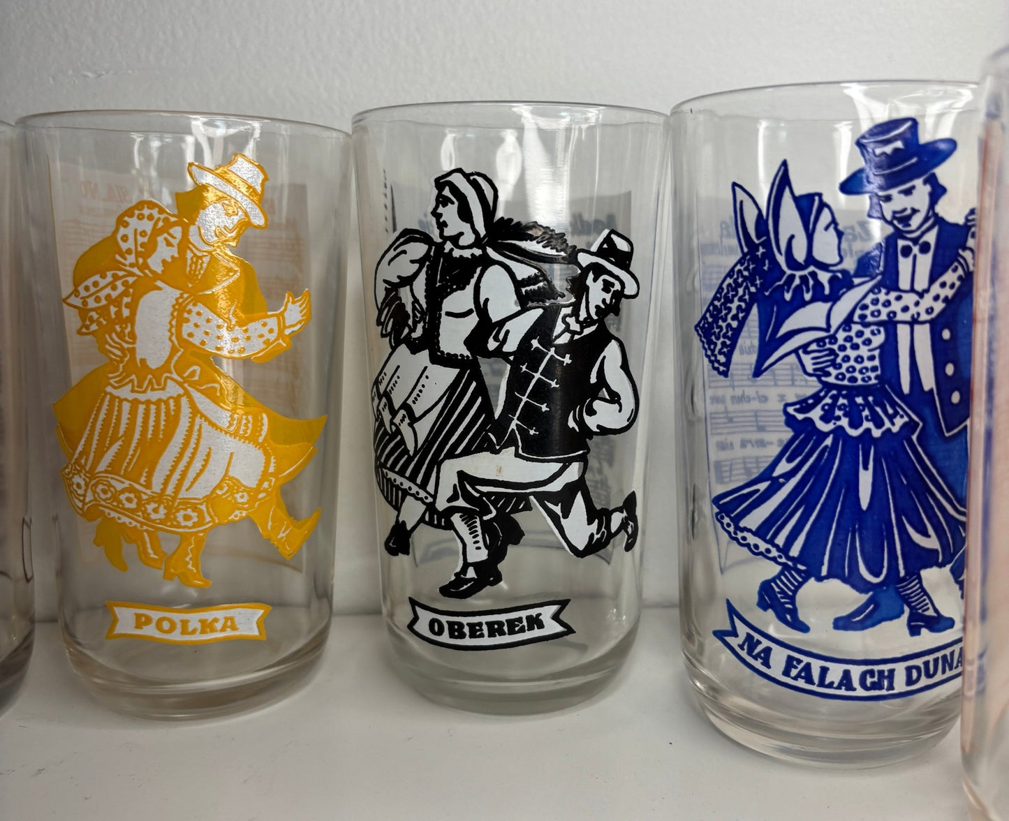 Polish Folk Dance Tumbler Glasses Set