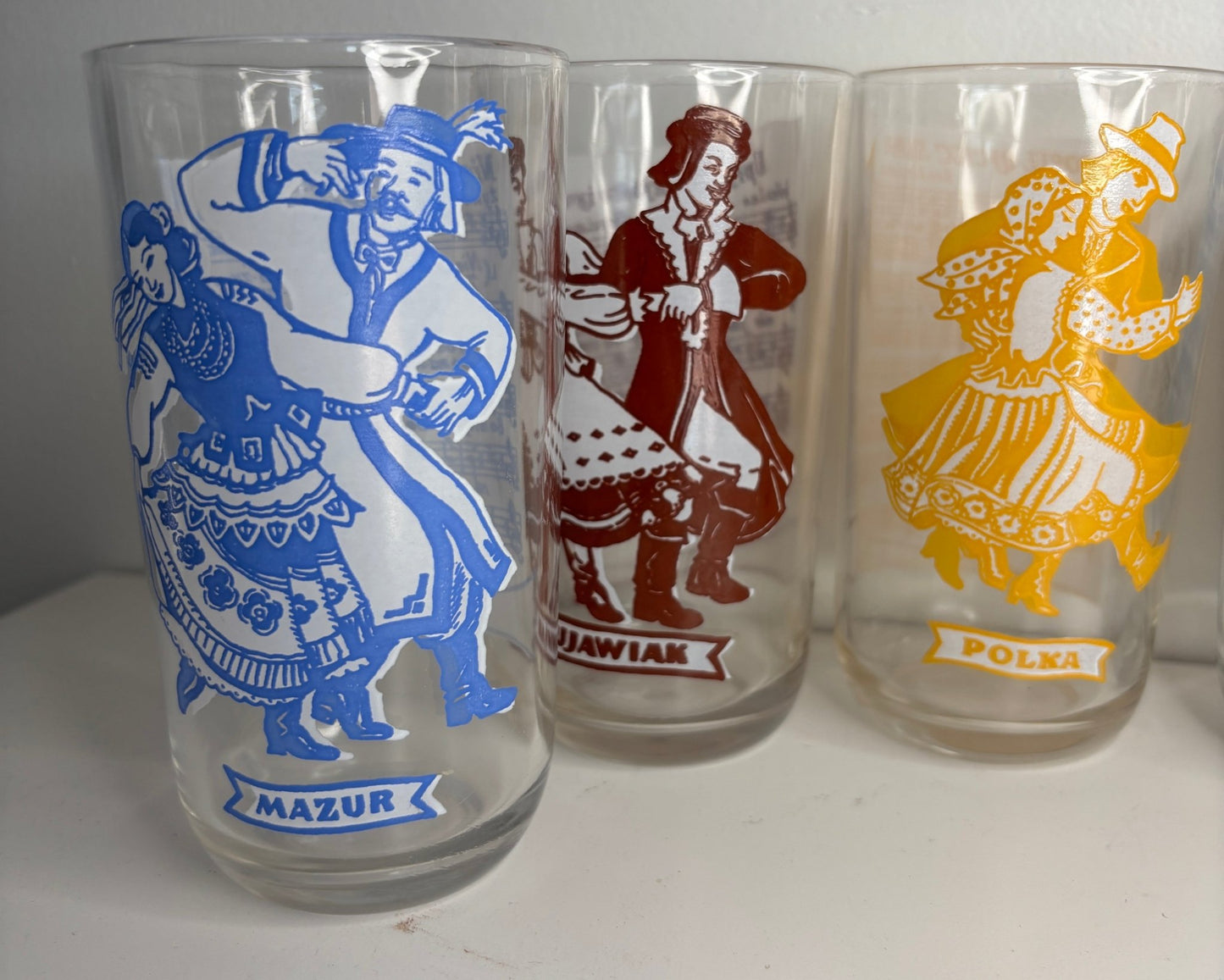 Polish Folk Dance Tumbler Glasses Set