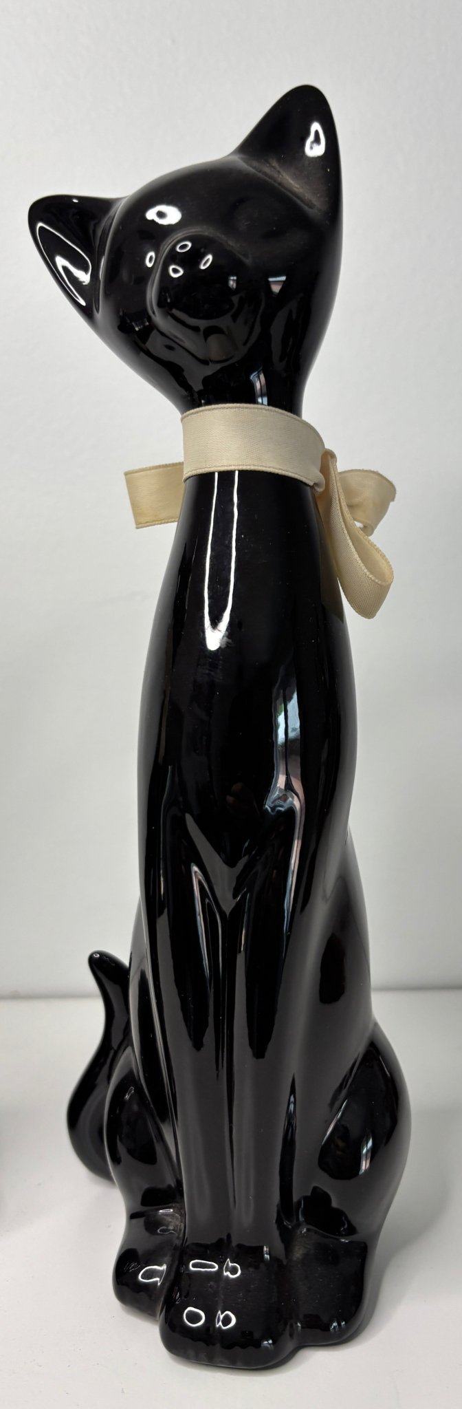 Porcelain Black Cat Figurine