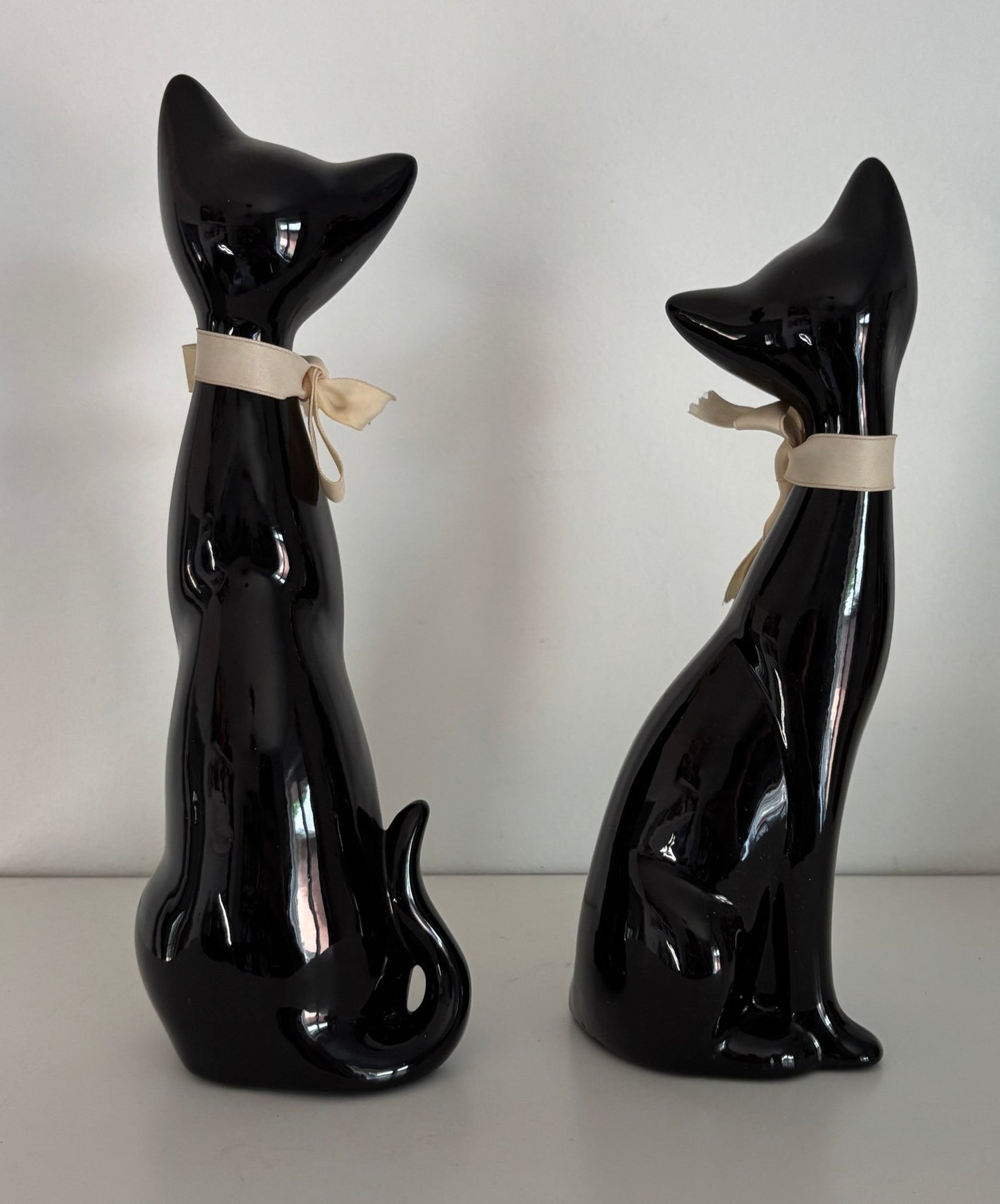 Porcelain Black Cat Figurines