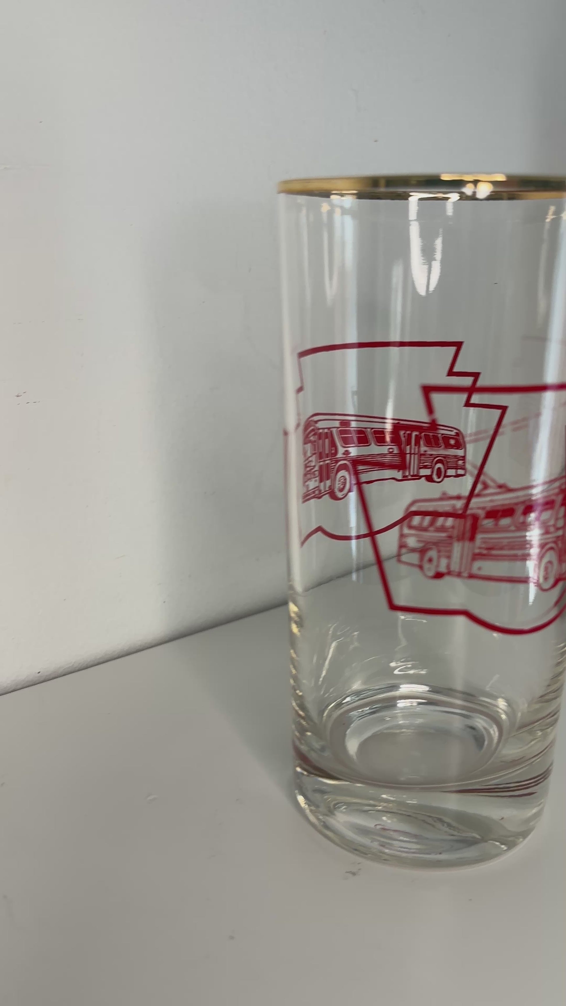 Vintage Toronto Transit Commission TTC Trolley Bus Drink Glasses