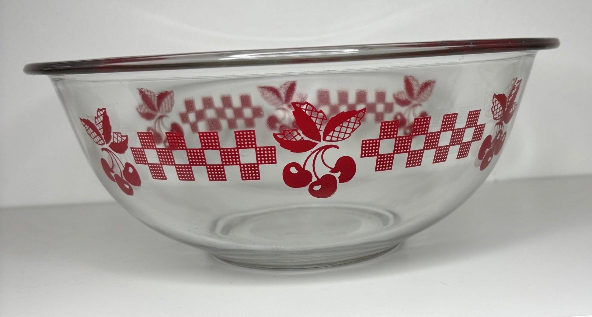 Pyrex Cherry Design Glass Nesting Mixing Bowl