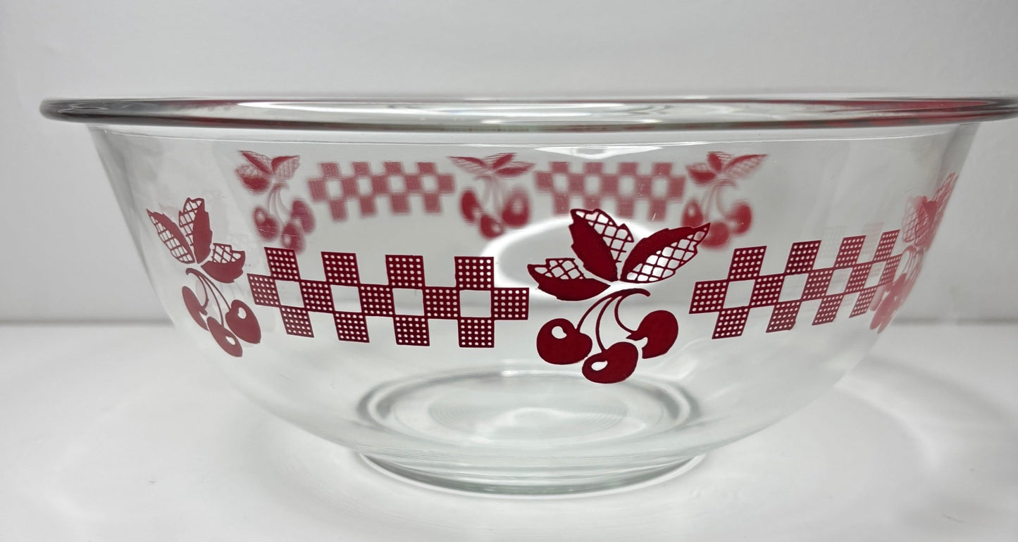Pyrex Cherry Design 10 Inch Glass Nesting Mixing Bowl