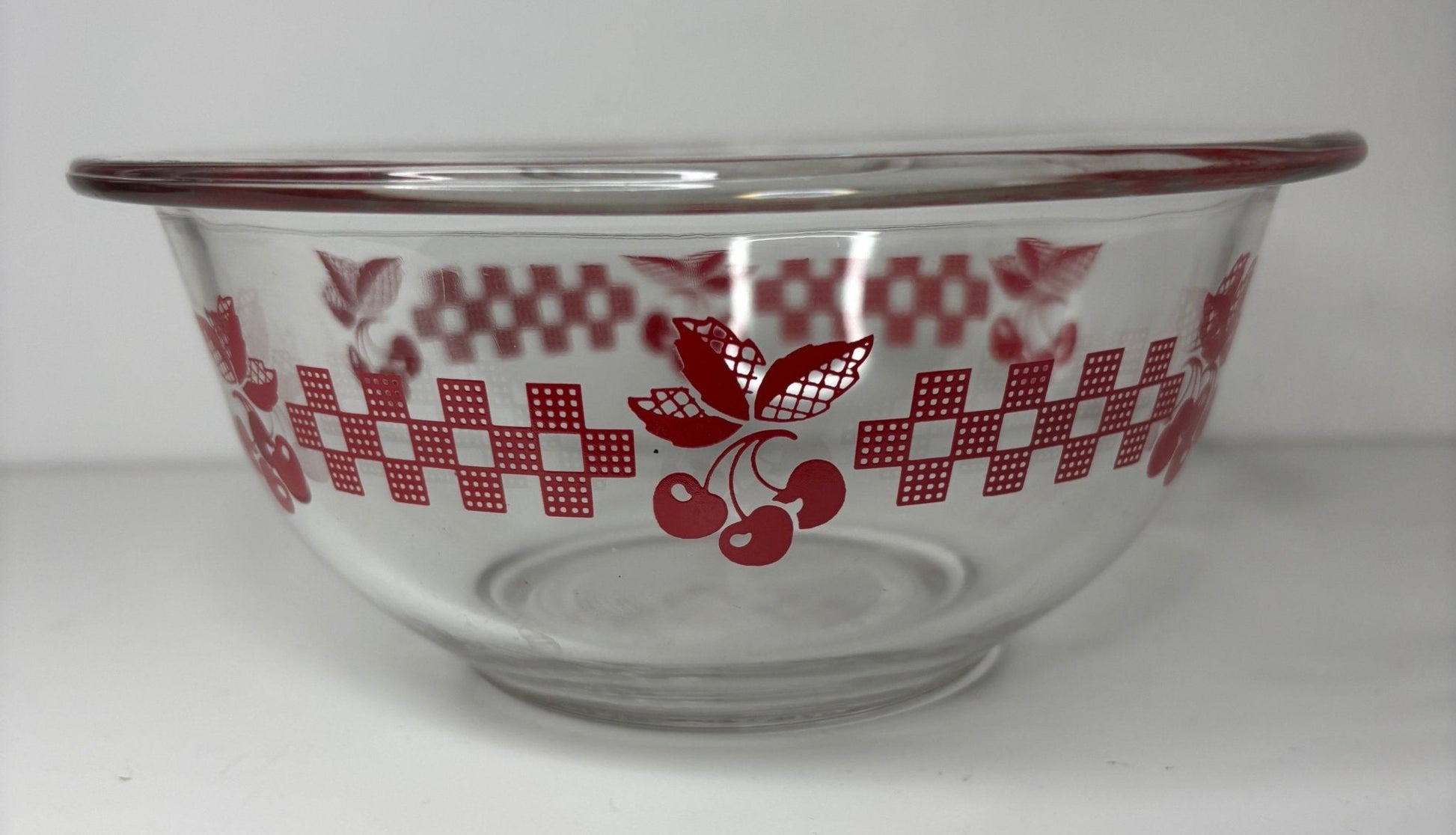 Pyrex Cherry Design 7 Inch Glass Nesting Mixing Bowl