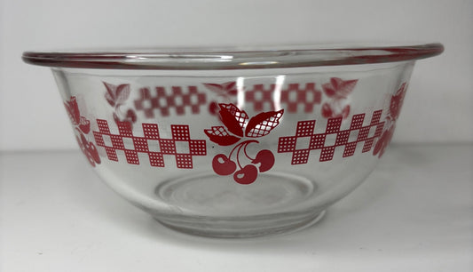 Pyrex Cherry Design 7 Inch Glass Nesting Mixing Bowl
