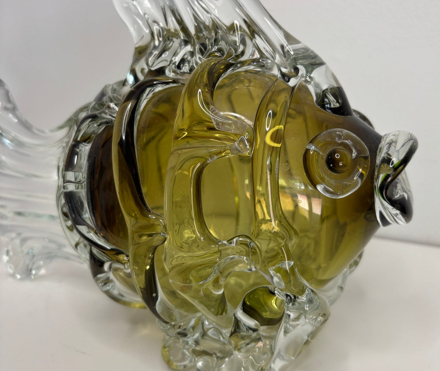Green Glass Fish Statuette