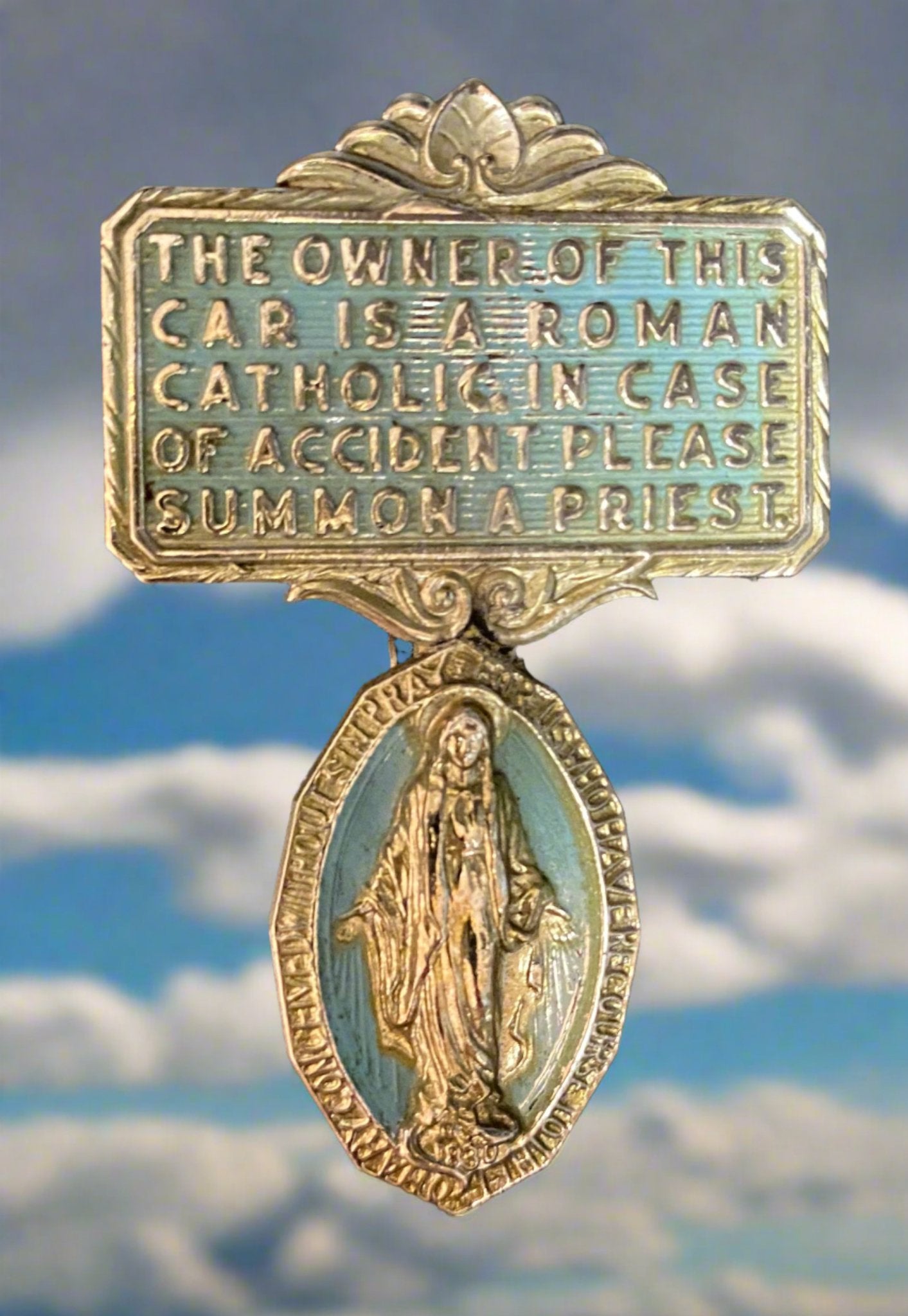 Roman Catholic Virgin Mary Summon a Priest Visor Clip