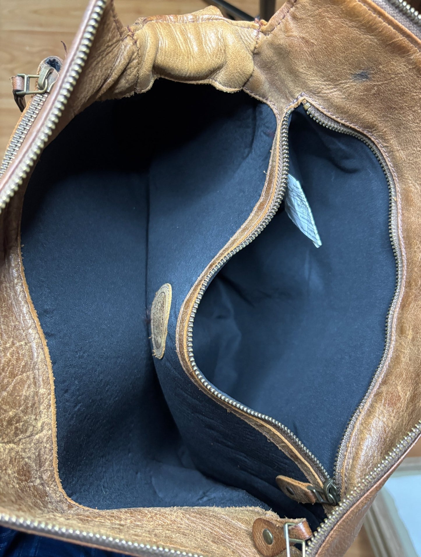 Roots Tribe Brown Leather Satchel