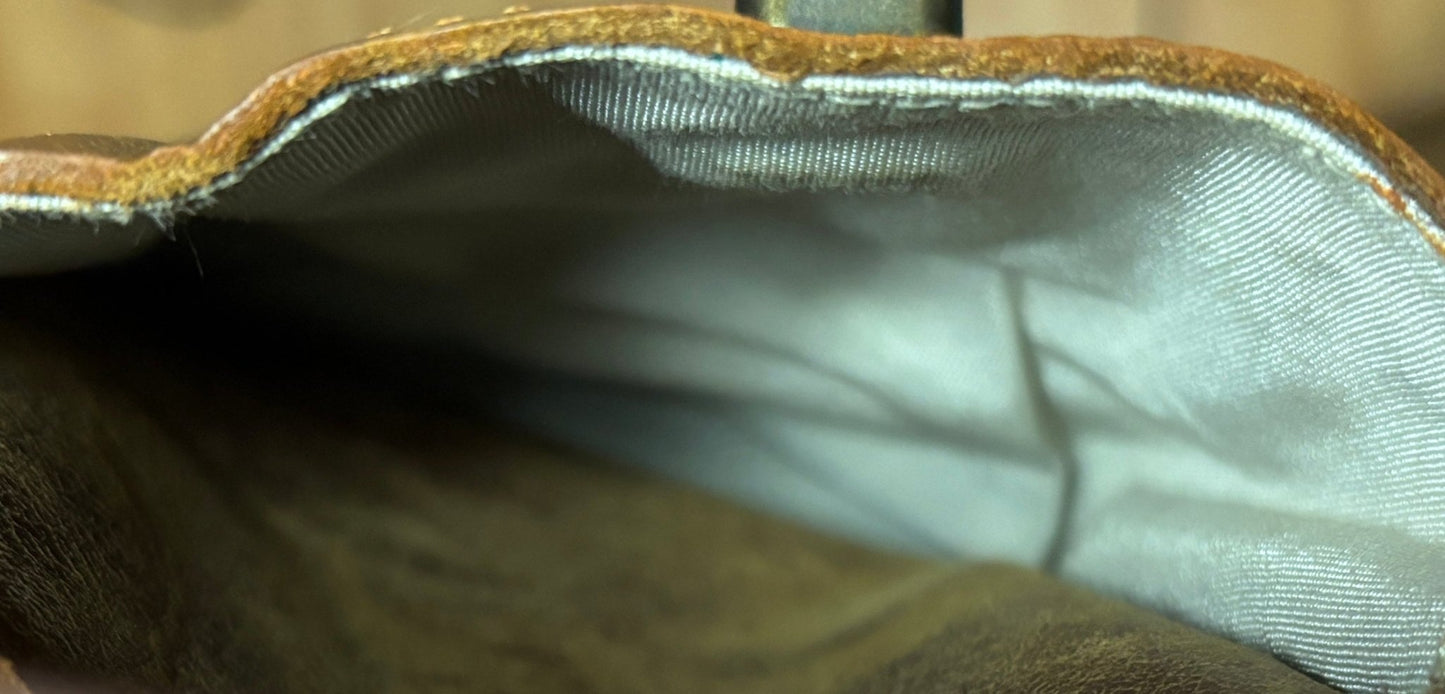 Roots Village Tribe Brown Leather Purse