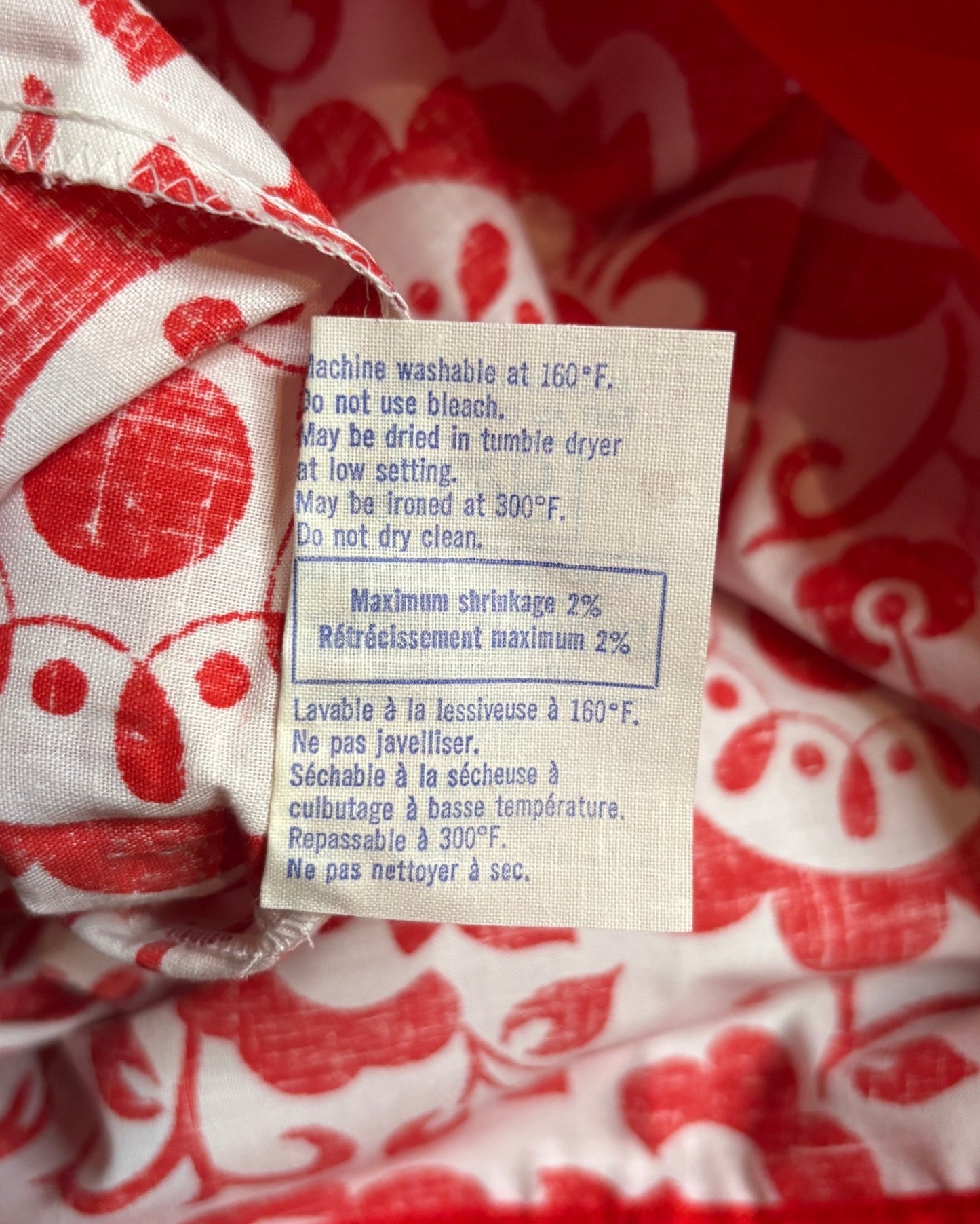 Sears Canada Red Paisley Vintage Queen Size Pillowcases