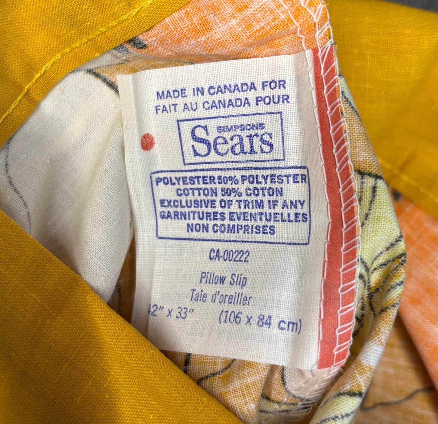 Simpsons Sears Canada Vintage Orange Floral Queen Pillowcases