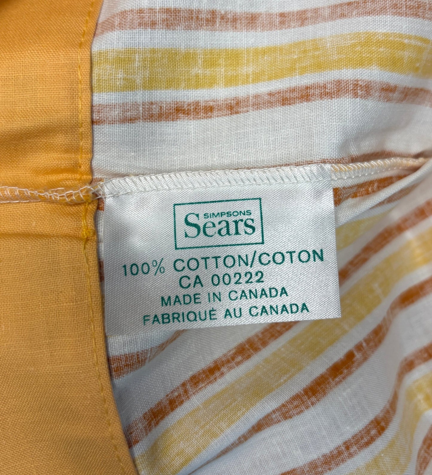 Simpsons Sears Canada Vintage Orange Stripe Cotton Pillowcases