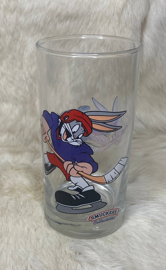Smuckers Looney Tunes Bugs Bunny Hockey Glass Tumbler