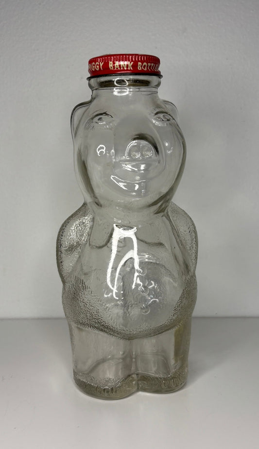 Snow Crest Glass Bear Vintage Piggy Bank