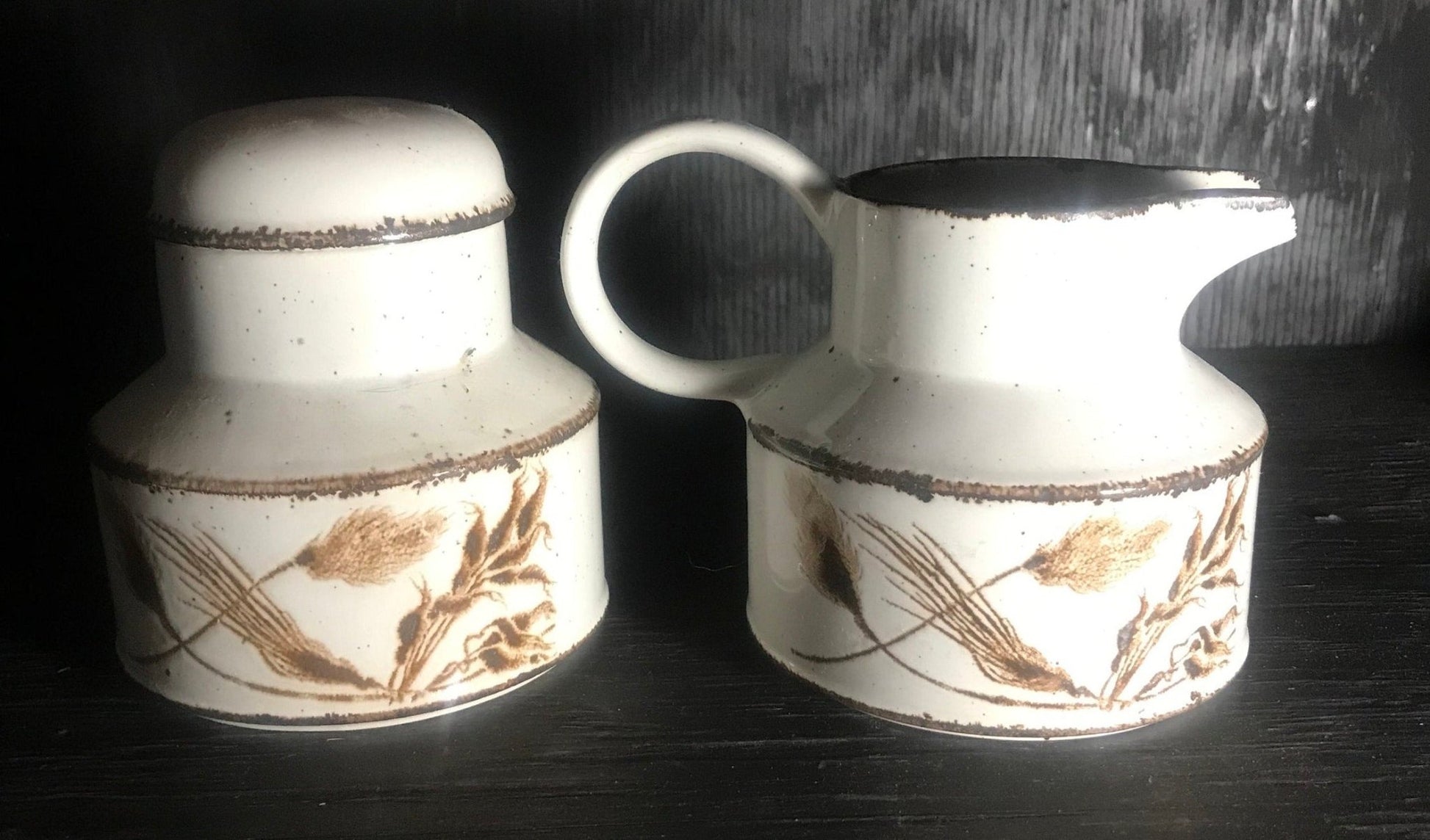 Stonehenge Midwinter Wild Oats Creamer and Sugar Bowl