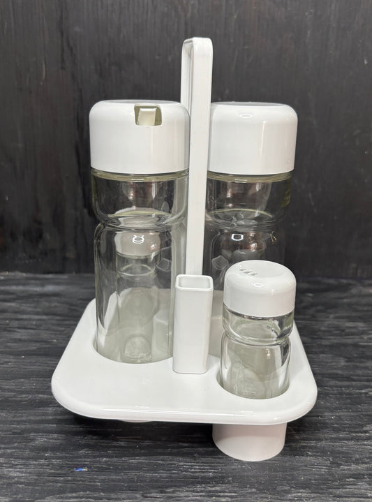Valera Salt and Pepper Shakers and Cruets with Caddy