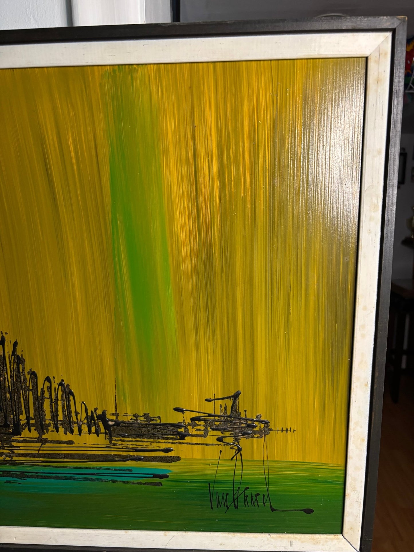Van Gaard Abstract Cityscape Original Oil Painting