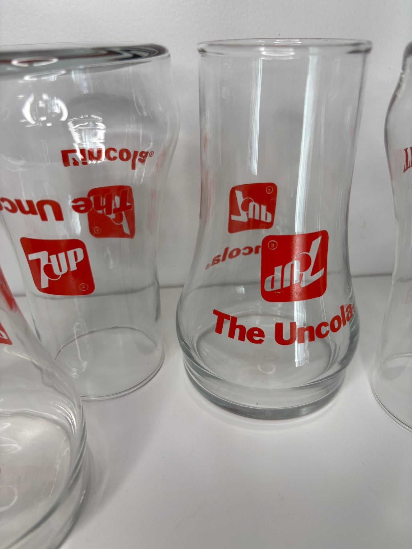 Vintage 7UP The Uncola Upside Down Drink Glasses