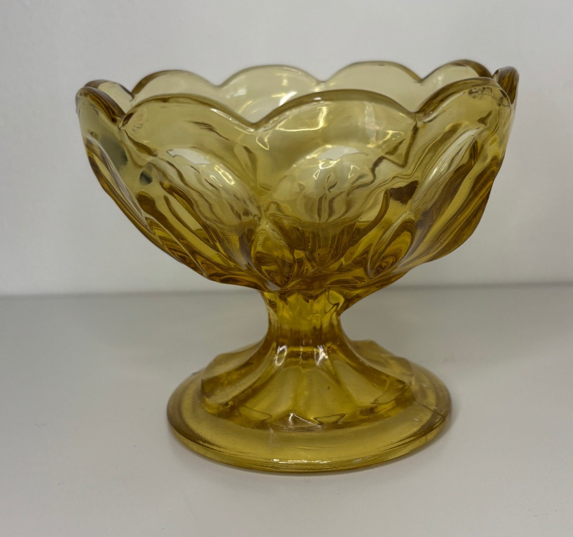 Vintage Anchor Hocking Amber Yellow Sundae Sherbet Glasses