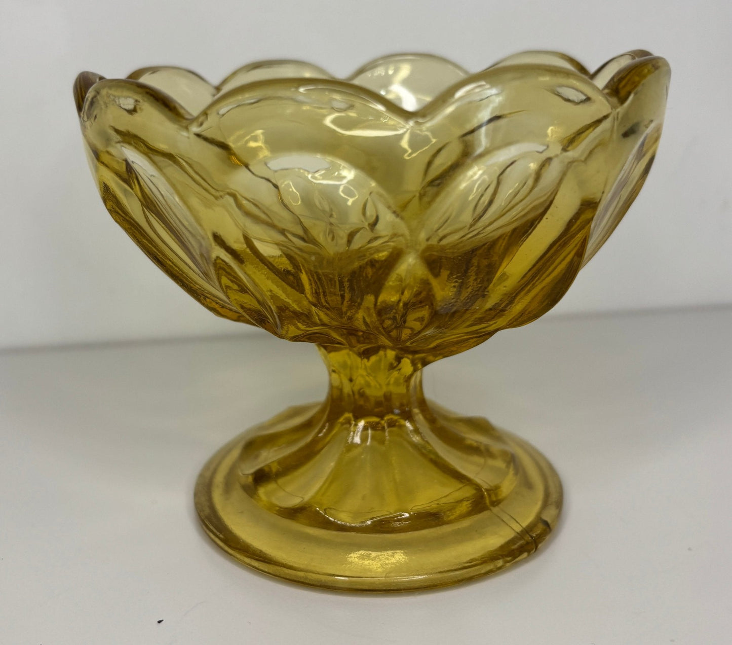 Vintage Anchor Hocking Amber Yellow Sundae Sherbet Glasses